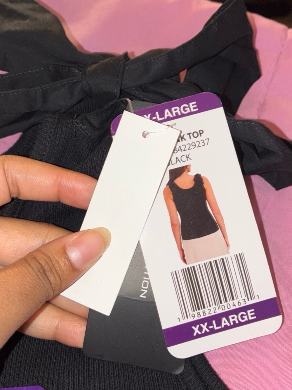 Black Ruffle Strap Ribbed Tank Top - Picture 2 of 2